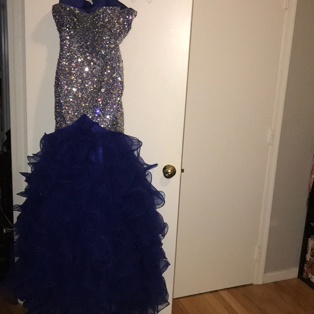 Blue Dress with Sequined Top